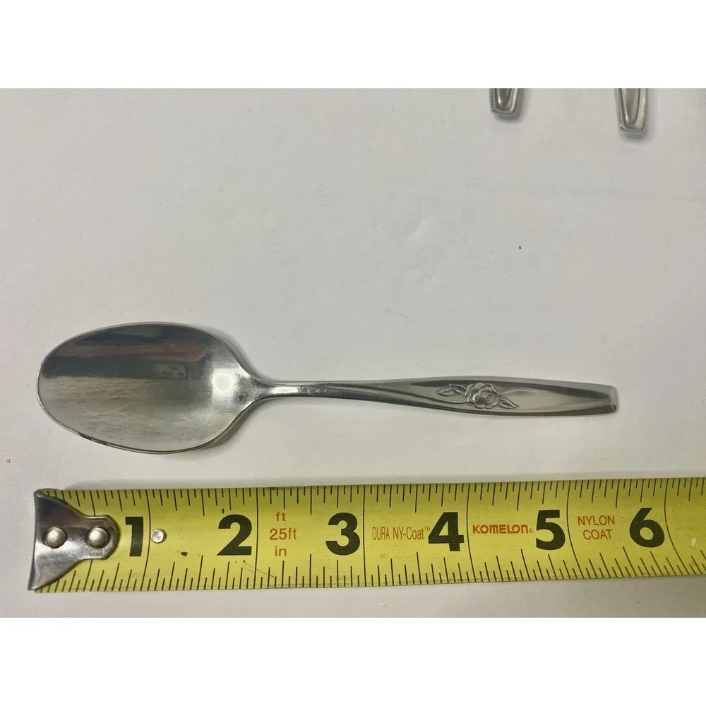 International Random Rose Stainless Flatware Set 7 Teaspoons Replacements